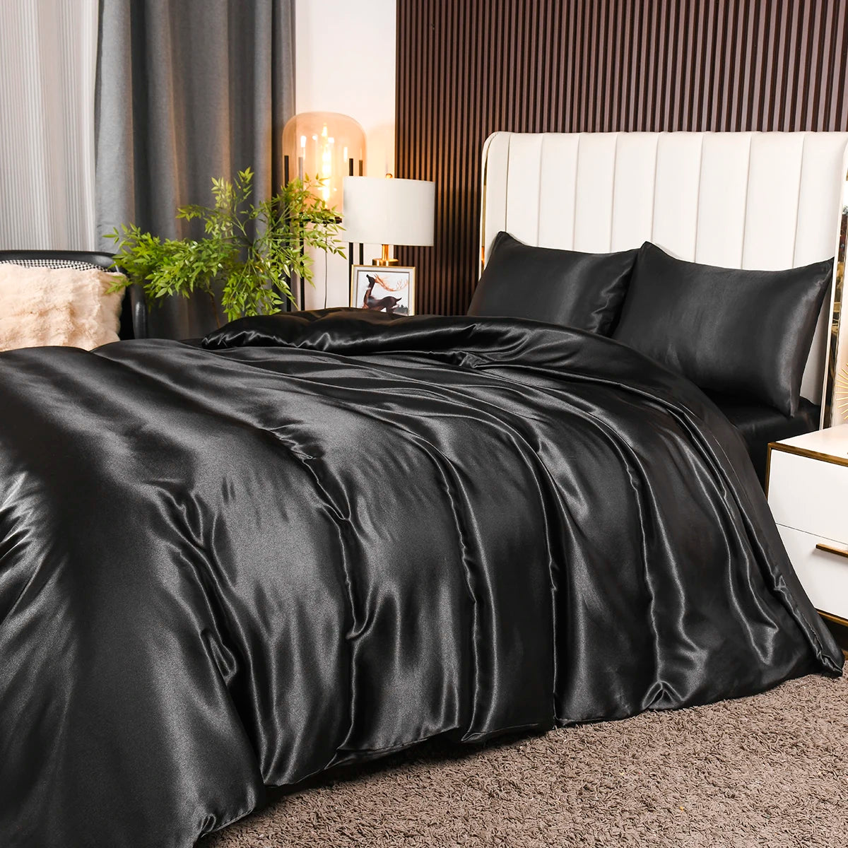 Satin Bettwäsche – 3-teiliges Luxus-Set