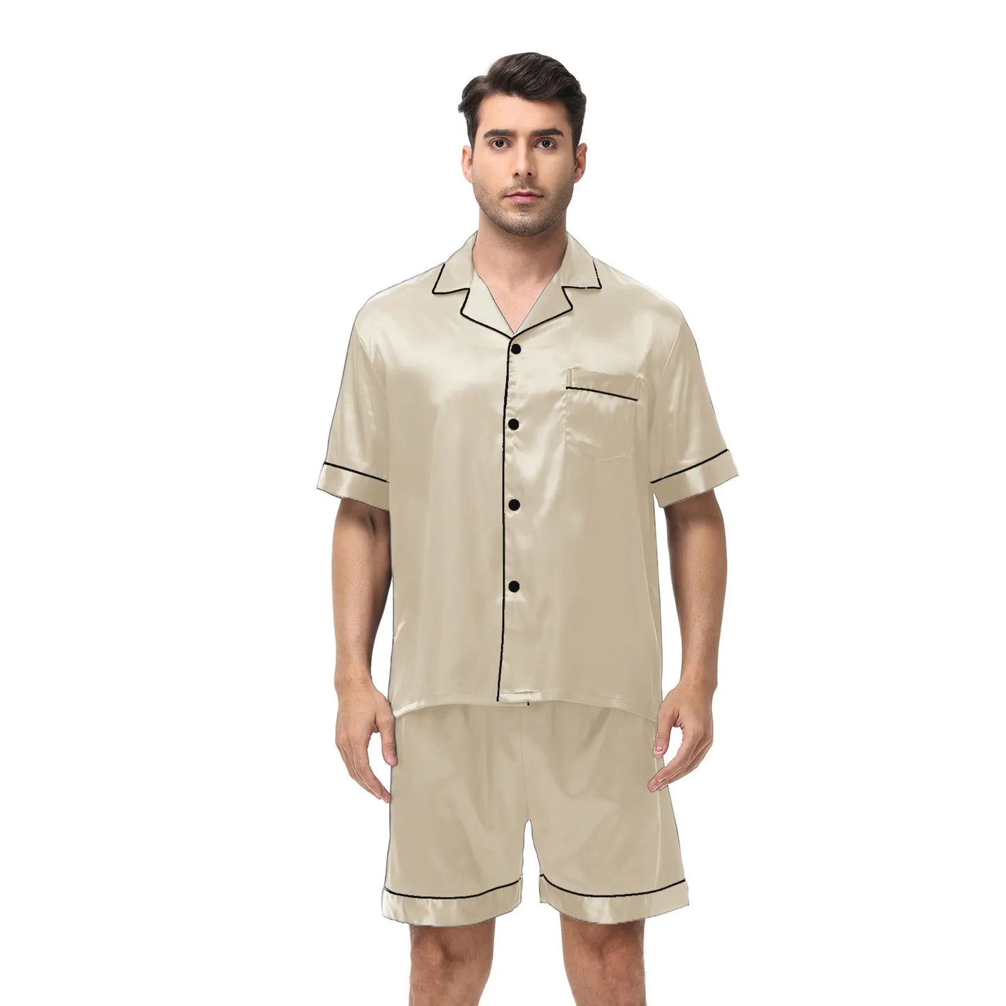 Satin Herren-Pyjama – Eleganz trifft KomfortGönn dir den Luxus, den du verdienst