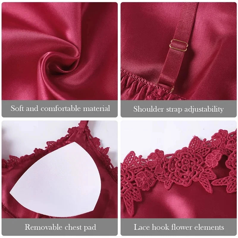 Satin Damen-Pyjama – 5-teiliges Luxus-SetEleganz trifft Vielseitigkeit