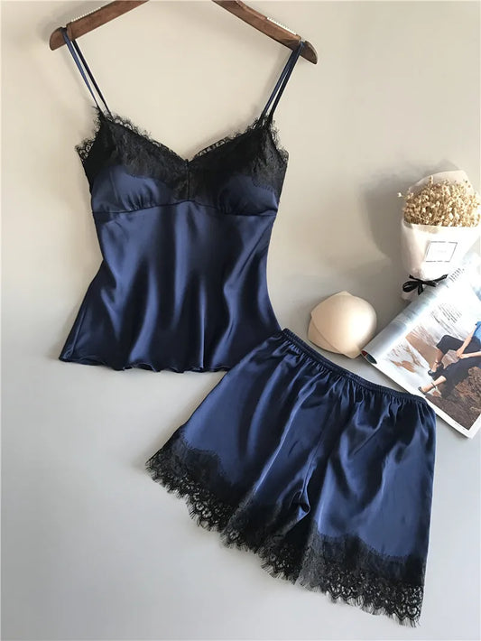 Satin Damen-Pyjama Zweiteiler – Kurz & ElegantElegant, feminin und herrlich bequem