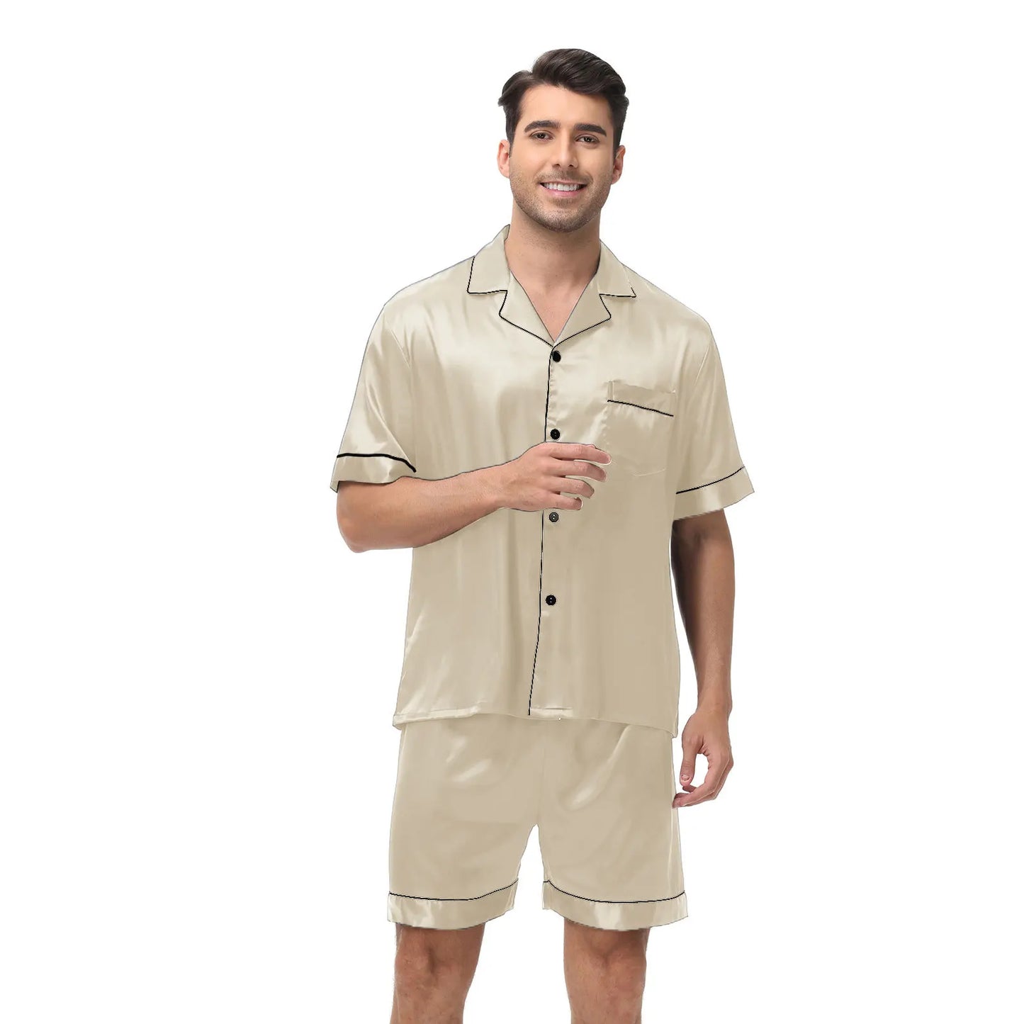 Satin Herren-Pyjama – Eleganz trifft KomfortGönn dir den Luxus, den du verdienst