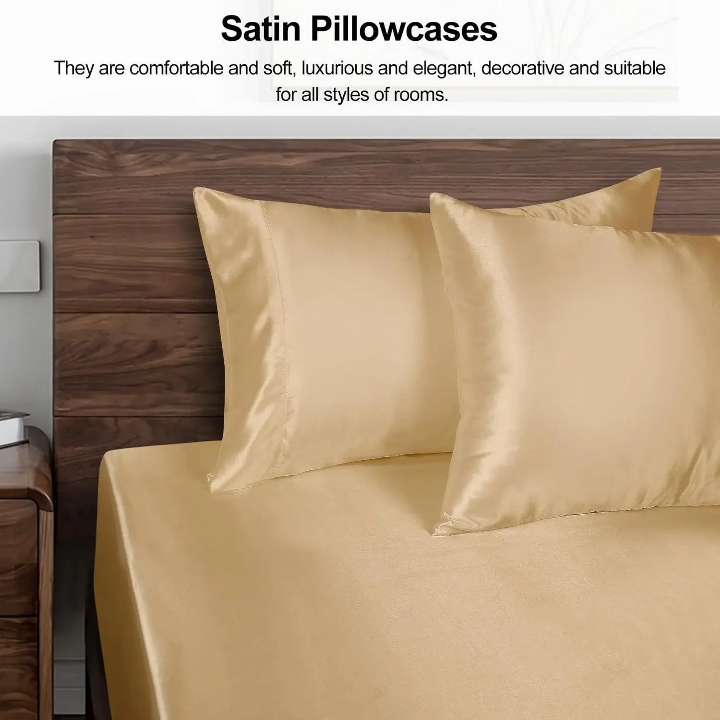 Satin Kissenbezug Classic 40x80 & 80x80 cm in 5 Farben