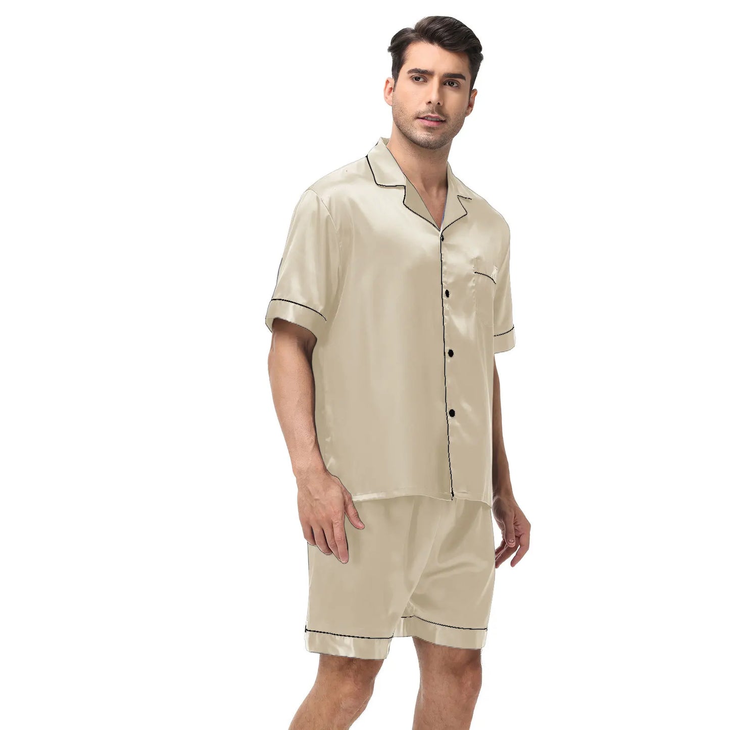 Satin Herren-Pyjama – Eleganz trifft KomfortGönn dir den Luxus, den du verdienst